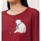 Triumph Camicia da notte corta scollo serafino con bottoni cotone caldo