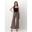Oroblu Pantalone ampio modello palazzo in raso Flowers Flare