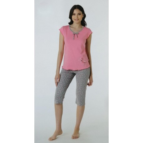 Lovable Donna pigiama pinocchietto manica corta 100% cotone