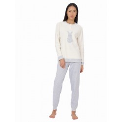 Ragno Womens winter cotton seraph neckline pajamas
