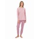 Ragno Pigiama Donna scollo serafino con bottoni interlock caldo cotone