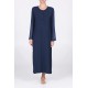 Boglietti Donna Camicia da notte lunga con chiffon scollo serafino bottoni