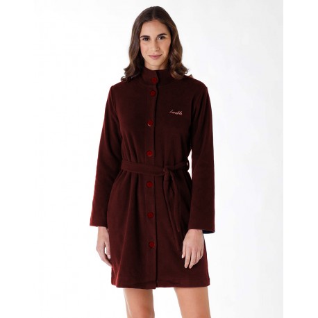 Lovable Vestaglia donna in pile giacca da camera collo alto bottoni cinturino