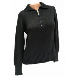 Ragno Women's zipper polo long sleeves shirt in wool blend