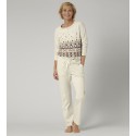 Triumph Sets Pigiama donna lungo scollo serafino con bottoni 100% Cotone
